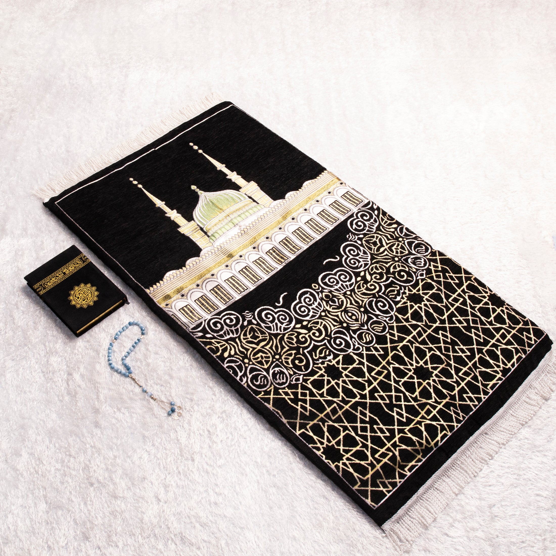 Loloa Offer2 ( Prayer rug Keswah + Quran Keswah + Rosary Agate Stone) - Code 11