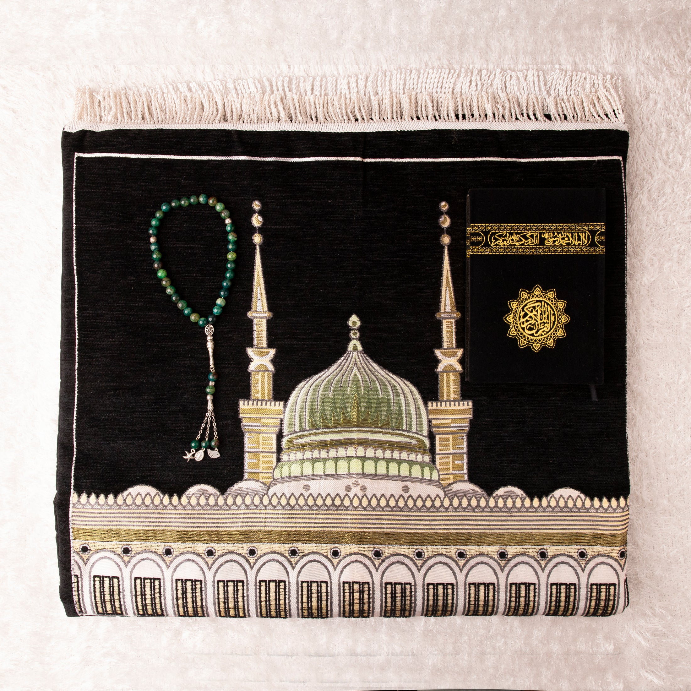 Loloa Offer2 ( Prayer rug Keswah + Quran Keswah + Rosary Agate Stone) - Code 11