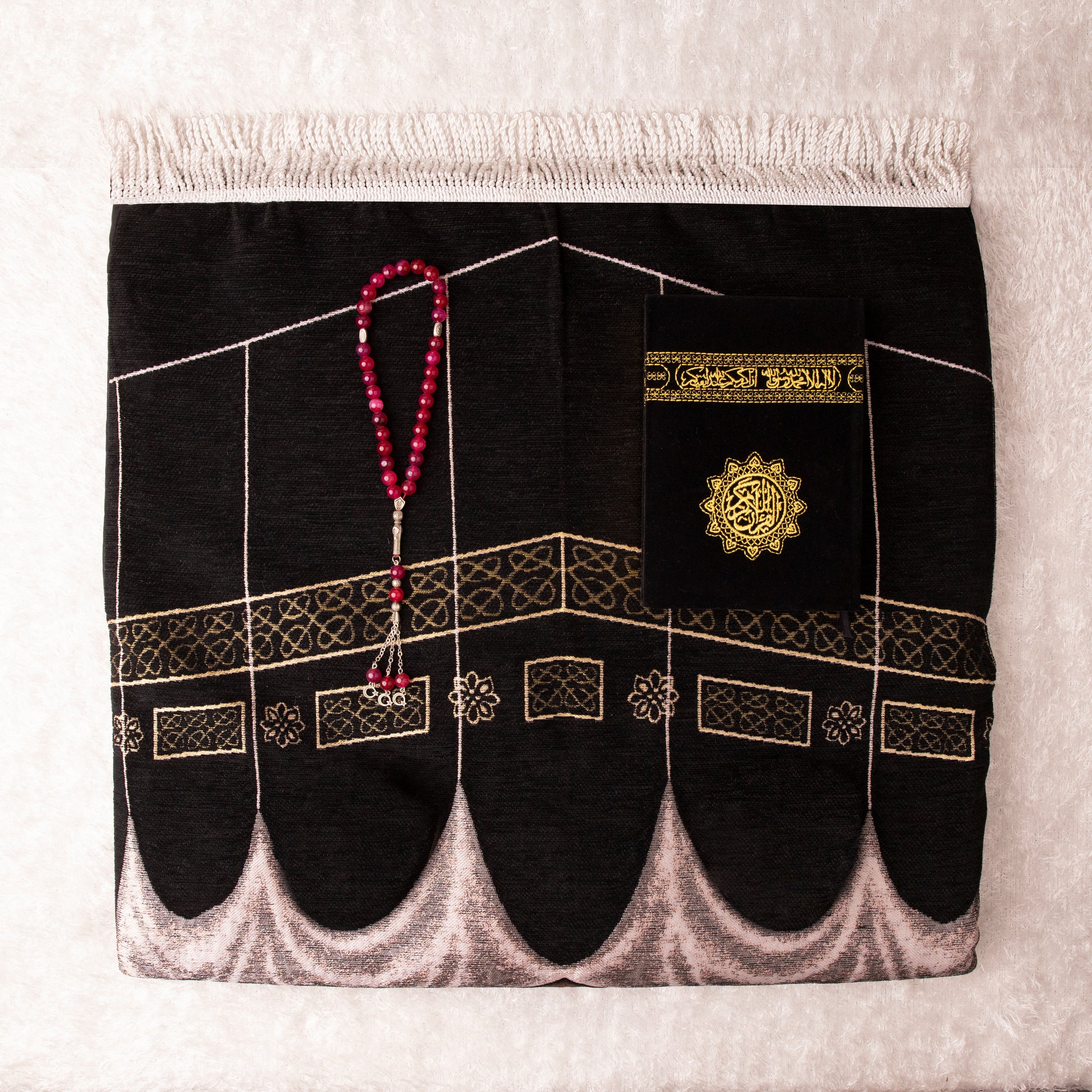 Loloa Offer2 ( Prayer rug Keswah + Quran Keswah + Rosary Agate Stone) - Code 12